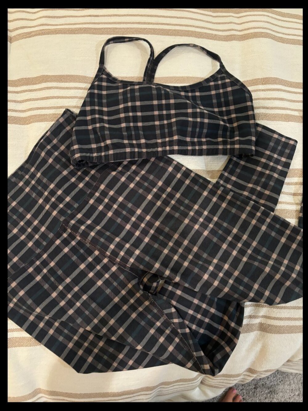 Beyond Yoga Womens Plaid Activewear Set